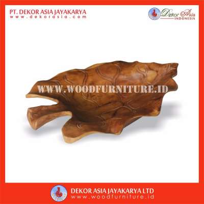 Teak Leaf Wooden Bowl ( Wooden Teak Root Bowl - Wooden Teak Root Fruit Bowl - Wooden bowl made of teak root wood - Wooden Salad)